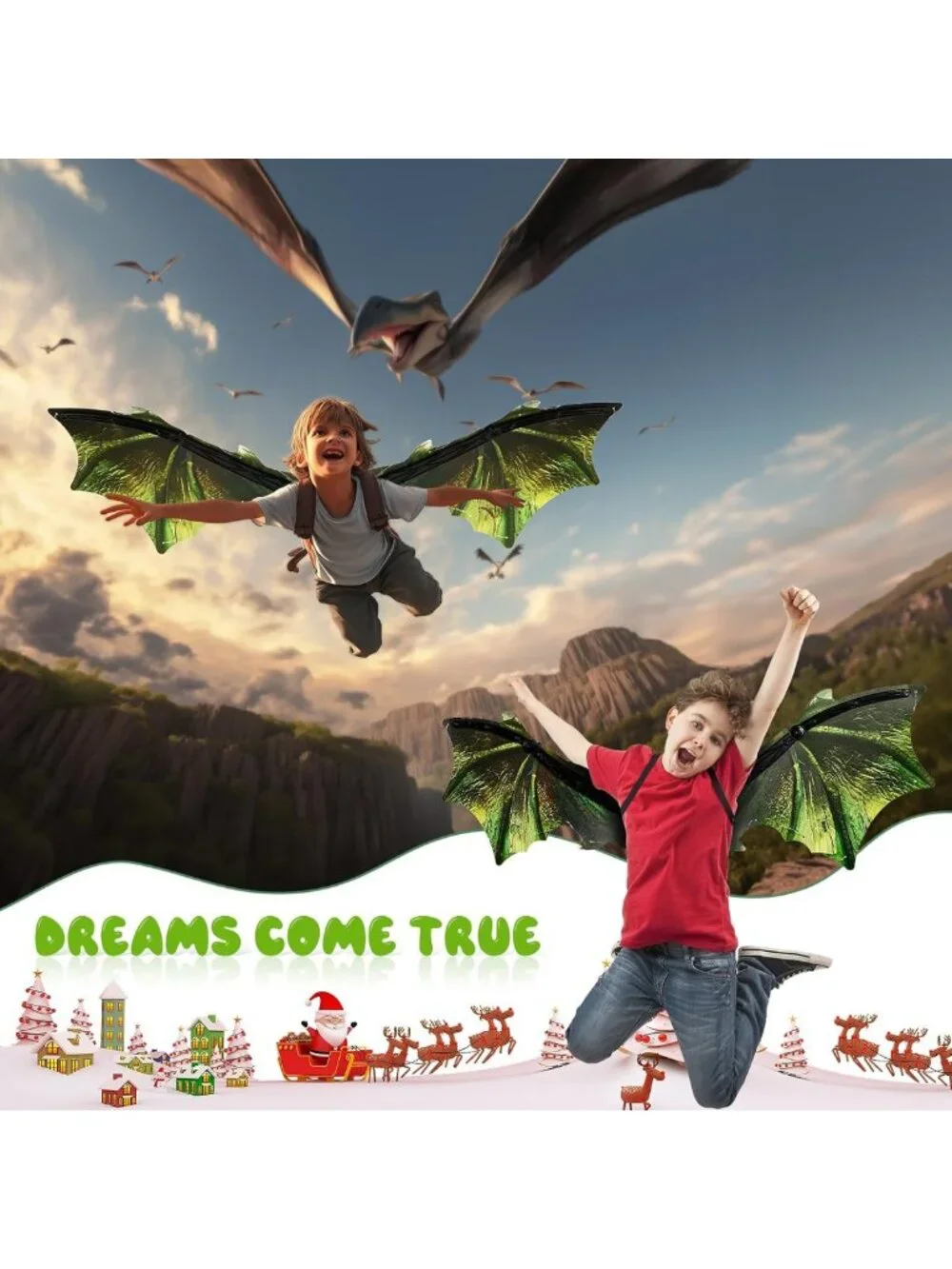 LED Light-Up Dinosaur Wings Costume for Kids - Halloween Dress-Up & Party Gift